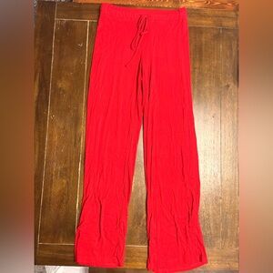 Vibrant Red Wide-Leg Pants